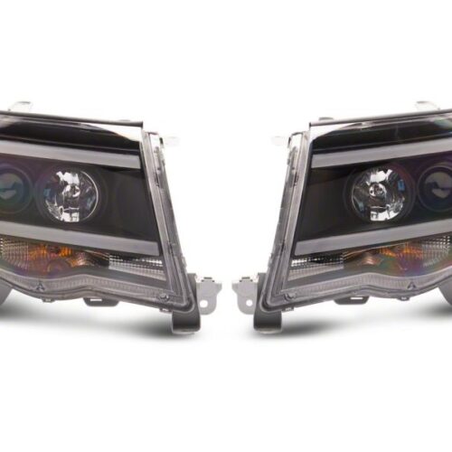 Alternative view of Raxiom for 2005-2011 Toyota Tacoma Axial Series LED DRL Projector Headlights- Black Housing (Clear Lens)