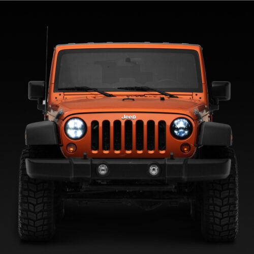 Raxiom for 1997-2018 Jeep Wrangler TJ/JK Axial Series LED Headlights- Black Housing (Clear Lens) - Image 10