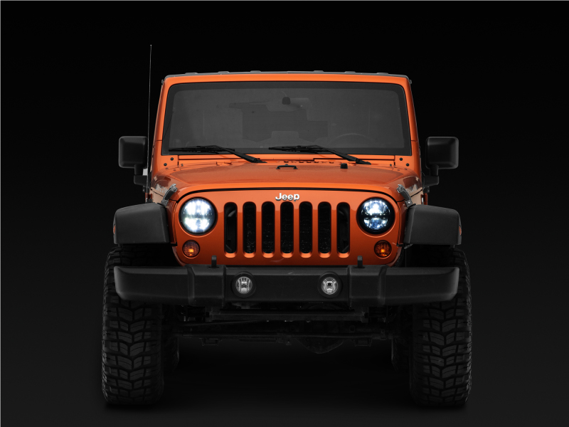 Raxiom for 1997-2018 Jeep Wrangler TJ/JK Axial Series LED Headlights- Black Housing (Clear Lens) - Image 10
