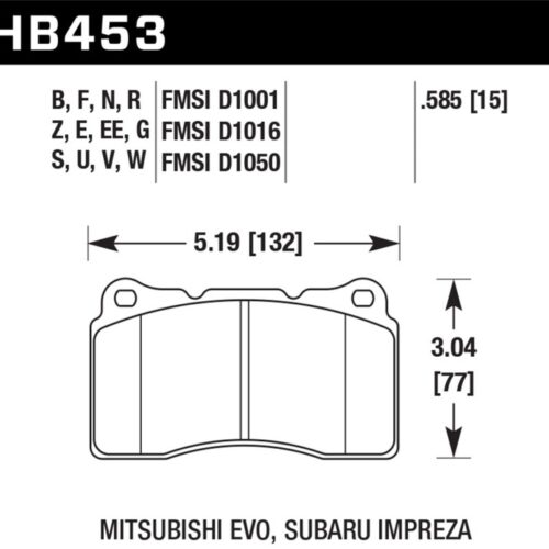 Alternative view of Hawk ER-1 Front Motorsport Brake Pads 03-06 Evo / 04-09 STi / 10+ Camaro SS (Brembo)
