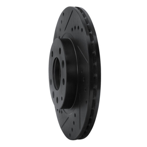 R1 Concepts for 06-15 Mazda MX-5 Miata Front Left Drilled & Slotted Black Brake Rotor - Image 2