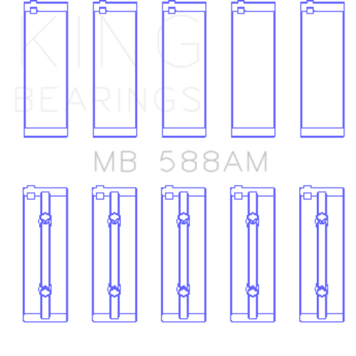 King Engine Bearings Renault C1E/E7F/K7J/C1J/C6J (Size +0.75mm) Main Bearing Set - Image 2