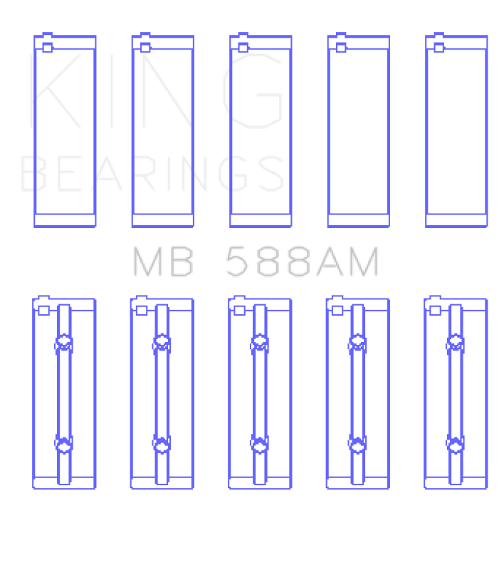 King Engine Bearings Renault C1E/E7F/K7J/C1J/C6J (Size +0.75mm) Main Bearing Set - Image 2