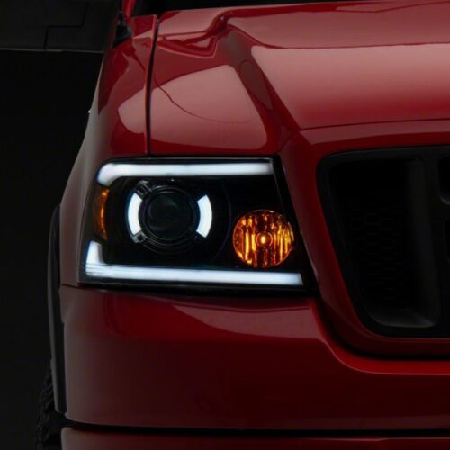 Raxiom for 2004-2008 Ford F-150 Axial Series Projector Headlights w/ SEQL LED Bar- Blk Housing (Clear Lens) - Image 6