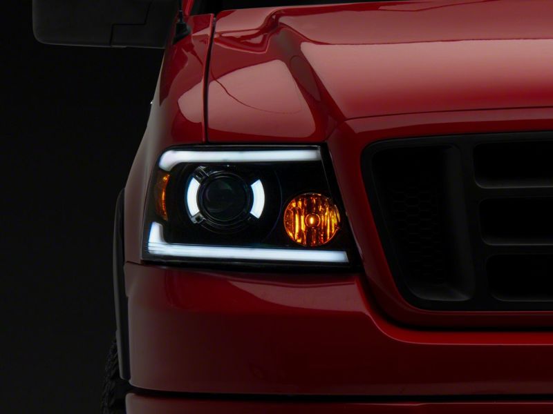Raxiom for 2004-2008 Ford F-150 Axial Series Projector Headlights w/ SEQL LED Bar- Blk Housing (Clear Lens) - Image 6