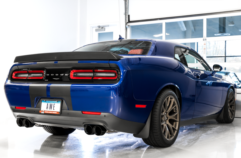 AWE Tuning Track Edition Exhaust - Quad Diamond Black Tips for 2015+ Dodge Challenger 6.4L/6.2L SC - Image 3