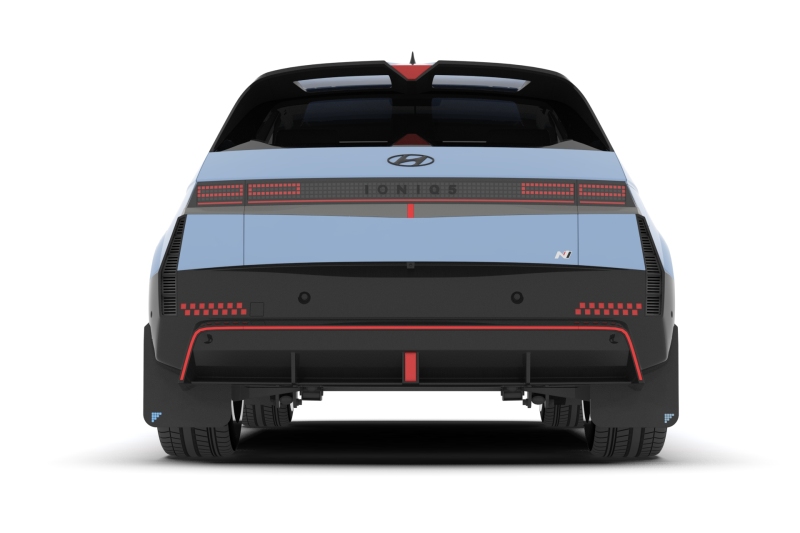 Rally Armor 25-26 Hyundai Ioniq 5 N Black UR Mud Flap Light Blue Battery Logo - Image 2
