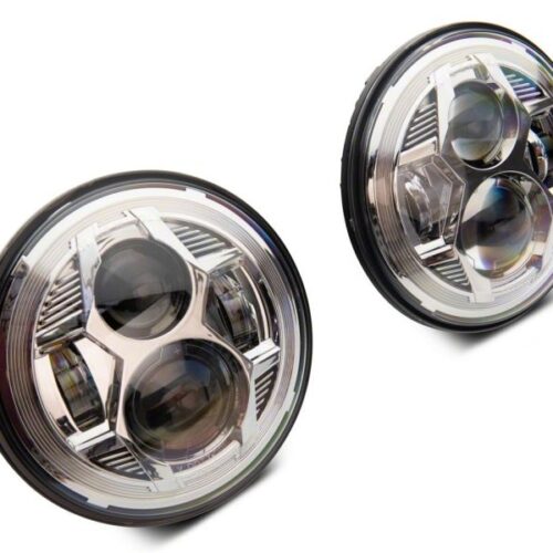Alternative view of Raxiom for 2007-2018 Jeep Wrangler JK 7-In LED Headlights- Chrome Housing (Clear Lens)