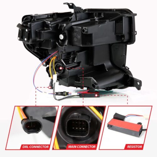 ANZO 19-21 GMC Sierra 1500 LED Projector Headlight w/Switchback+Sequential - Black - Image 5