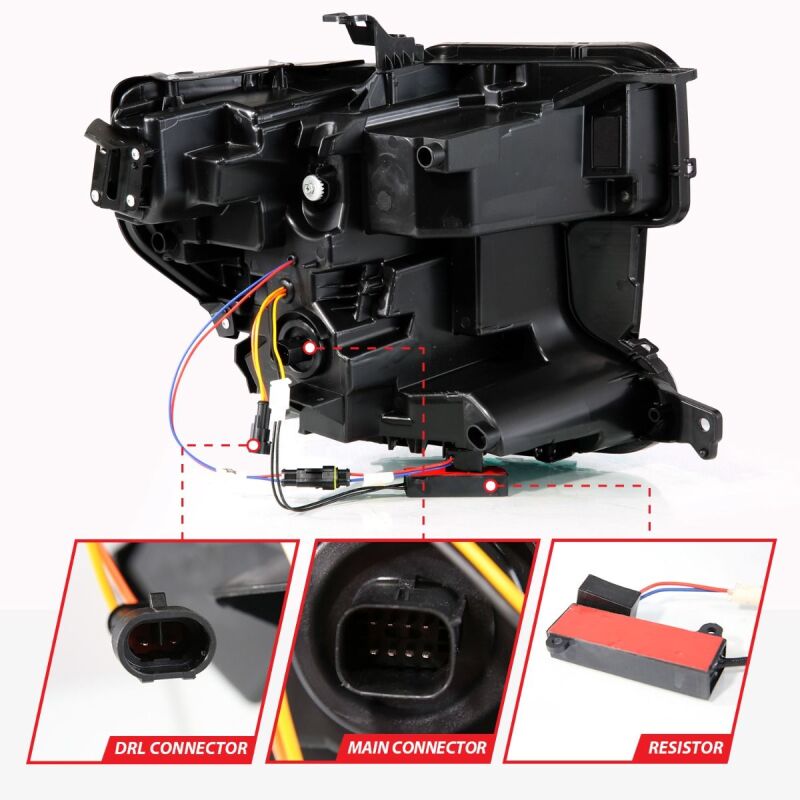 ANZO 19-21 GMC Sierra 1500 LED Projector Headlight w/Switchback+Sequential - Black - Image 5