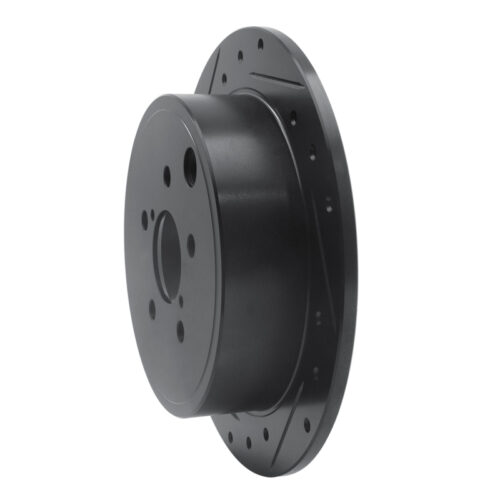 Alternative view of R1 Concepts for 08-15 Subaru Forester Rear Left Drilled & Slotted Black Brake Rotor