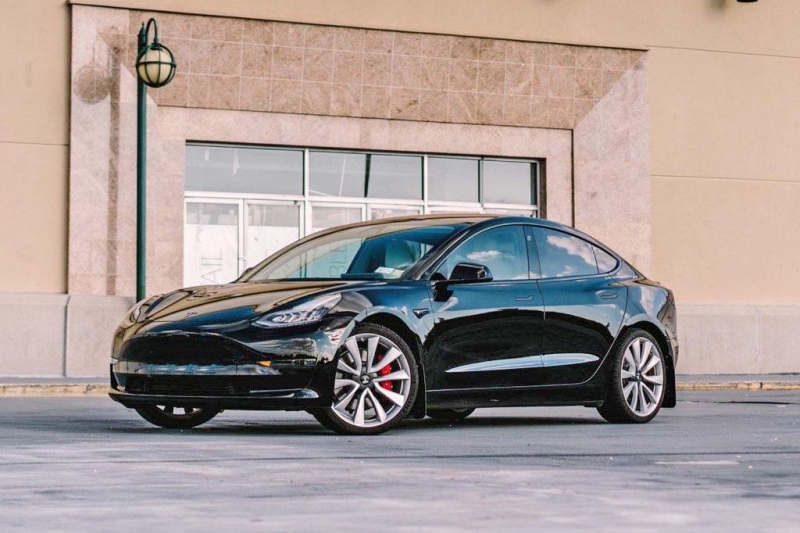 Rally Armor 17-23 Tesla Model 3 Black UR Mud Flap - Metallic Black Logo - Image 2