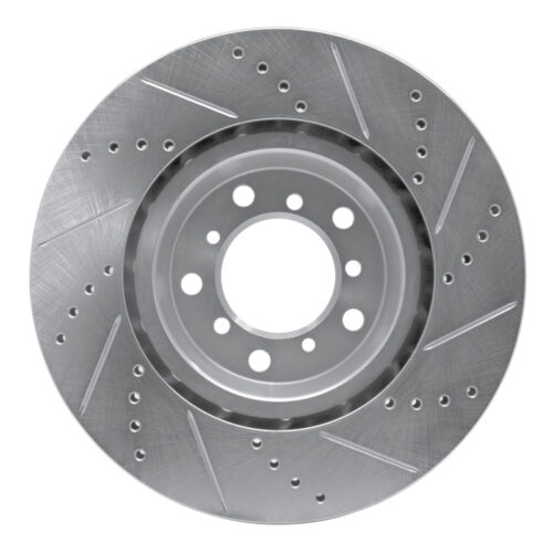 R1 Concepts for 2001-2006 BMW M3 Right Front Drilled & Slotted Silver Brake Rotor - Image 5