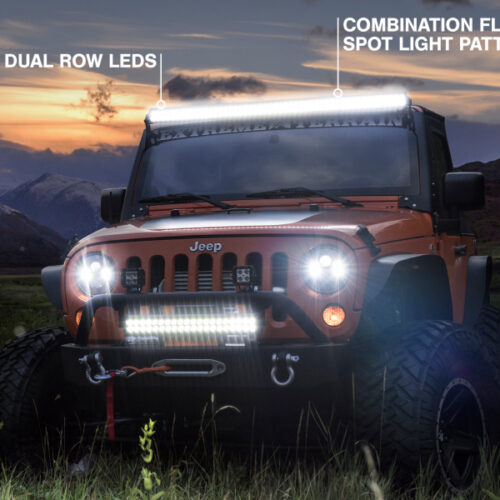 Raxiom for 2007-2018 Jeep Wrangler JK 50-Inch Straight Dual Row LED Light Bar Flood/Spot Combo Beam - Image 3
