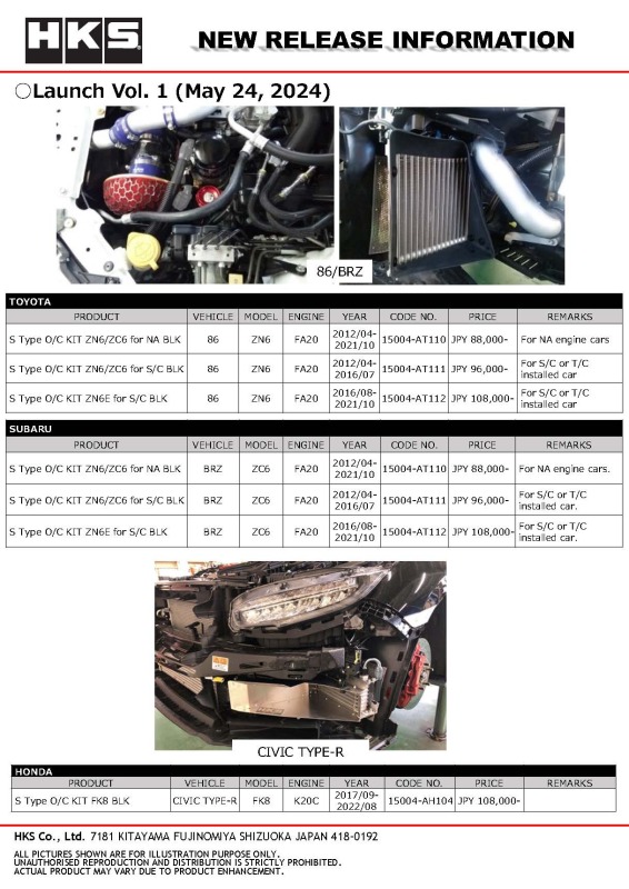 HKS S-Type O/C KIT FK8 CIVIC TYPE-R BLK - Image 4
