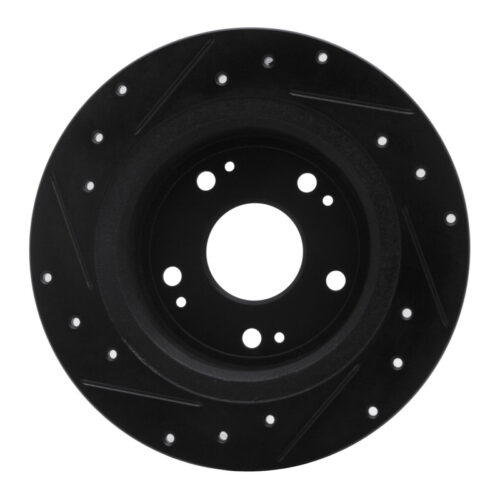 R1 Concepts for 05-17 Honda Accord Rear Right Drilled & Slotted Black Brake Rotor - Image 5