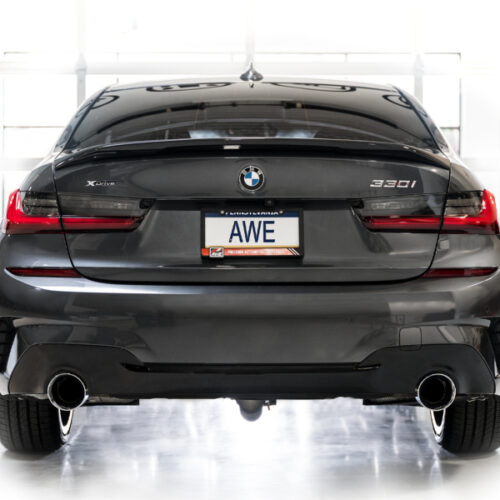 AWE Tuning Track Edition Axle-Back Exhaust - Chrome Silver for 19-23 BMW 330i / 21-23 BMW 430i Base G2X - Image 3