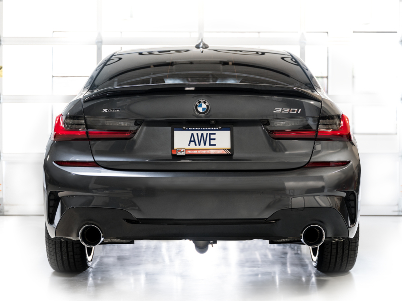 AWE Tuning Track Edition Axle-Back Exhaust - Chrome Silver for 19-23 BMW 330i / 21-23 BMW 430i Base G2X - Image 3