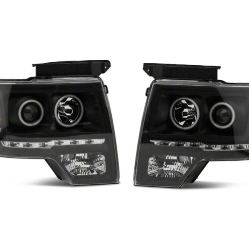 Raxiom for 2009-2014 Ford F-150 G2 Super White LED Halo Projector Headlights- Black Housing- Clear Lens - Image 9