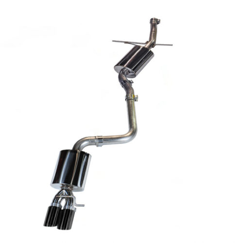 Alternative view of AWE Tuning Touring Edition Single Outlet Exhaust - Diamond Black Tips for Audi B8 A5 2.0T