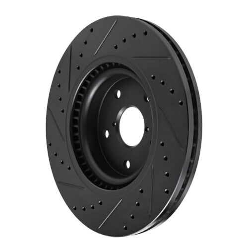 R1 Concepts for 20-25 Subaru Crosstrek Front Right Drilled & Slotted Black Brake Rotor - Image 4