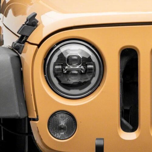 Raxiom for 2007-2018 Jeep Wrangler JK Axial 7-In LED Headlights w/ DRL Turn Signals- Black Housing (Clear) - Image 10
