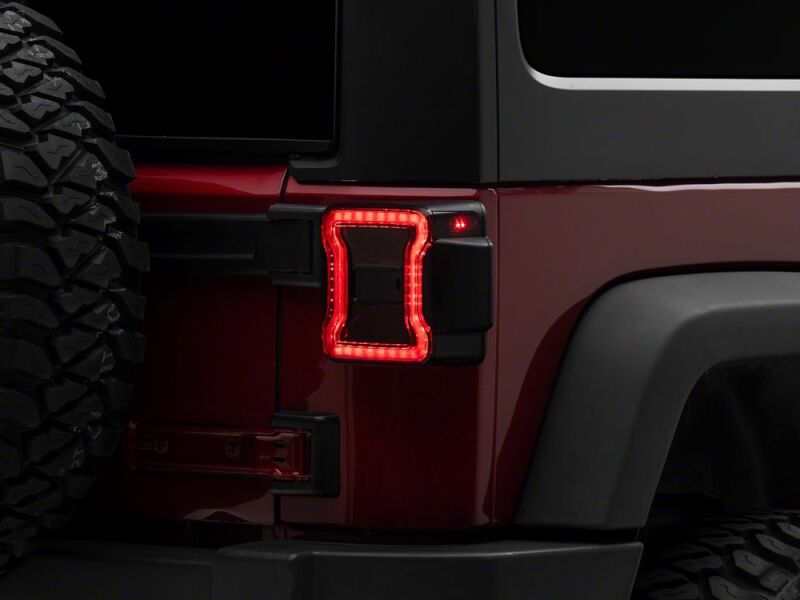 Raxiom for 2007-2018 Jeep Wrangler JK LED Tail Lights- Red Housing- Smoked Lens