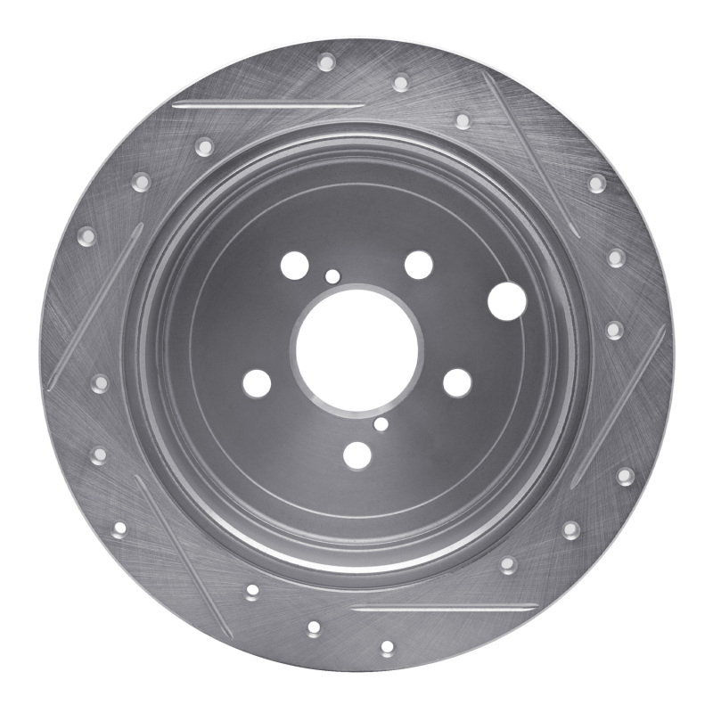 R1 Concepts for 08-15 Subaru Impreza Rear Left Drilled & Slotted Silver Brake Rotor - Image 5