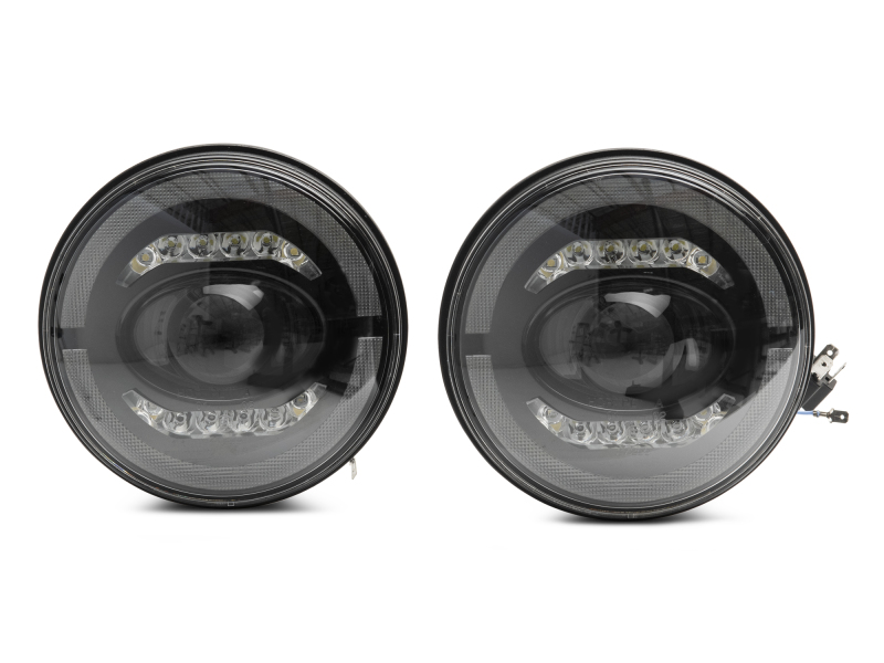 Raxiom for 2007-2018 Jeep Wrangler JK Axial Series LED Headlights- Black Housing (Clear Lens) - Image 4