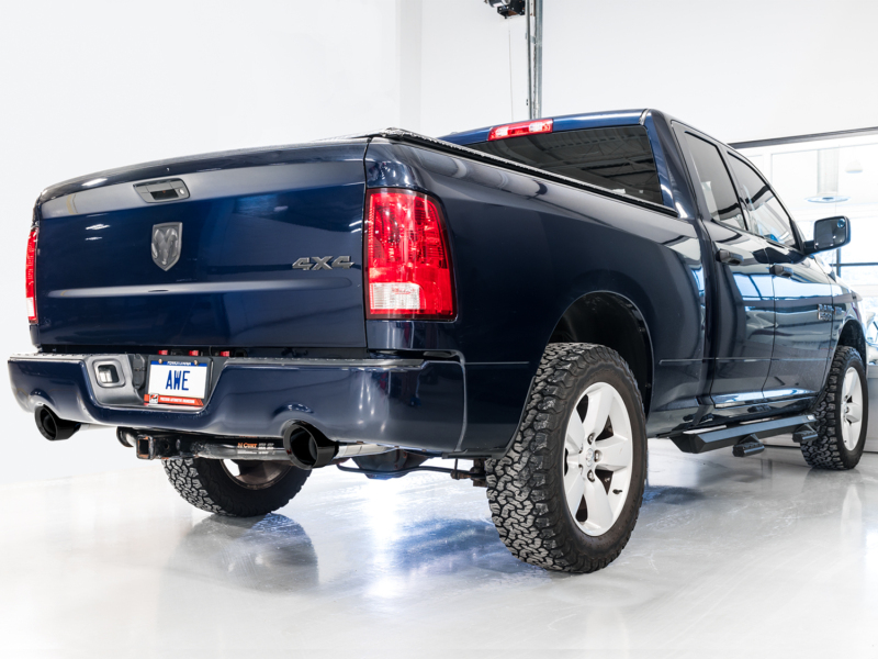 AWE Tuning Cat-Back Exhaust - Diamond Black Tips for 09-18 RAM 1500 5.7L (w/Cutouts) 0FG Dual Rear Exit - Image 3
