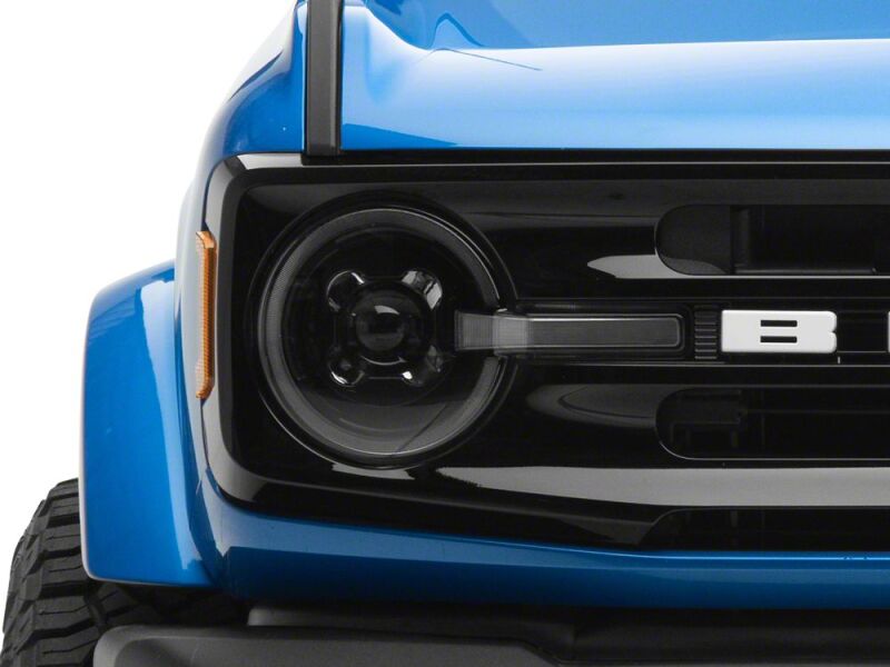 Raxiom for 2021-2026 Ford Bronco LED Halo Headlights with White Backlight- Black Housing- Clear Lens - Image 9