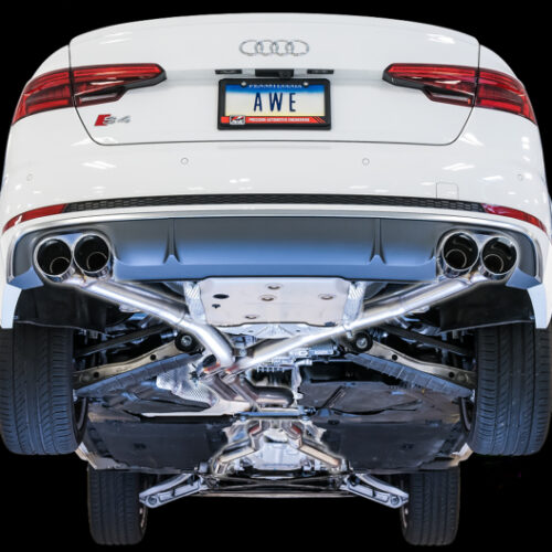 AWE Tuning Track Edition Exhaust - Non-Resonated (Black 102mm Tips) for Audi B9 S4 - Image 4