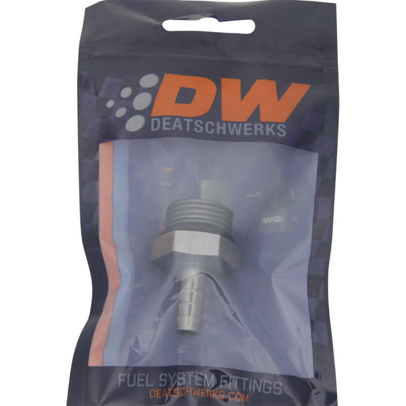 DeatschWerks 10AN ORB Male to 5/16in Male Triple Barb Fitting (Incl O-Ring) - Anodized DW Titanium - Image 2