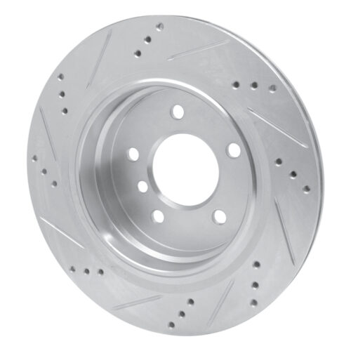 R1 Concepts for 95-99 BMW M3 E36 Left Rear Drilled & Slotted Silver Brake Rotor - Image 4
