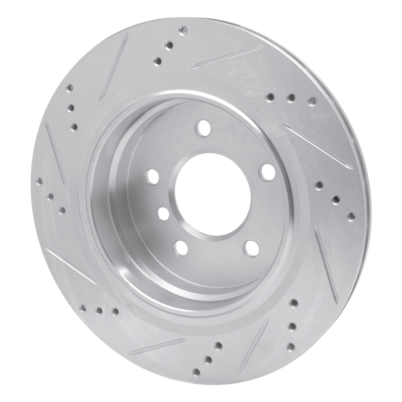 R1 Concepts for 95-99 BMW M3 E36 Left Rear Drilled & Slotted Silver Brake Rotor - Image 4