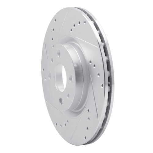 Alternative view of R1 Concepts for 2012-2019 Fiat 500 (USA/Canada) Front Left Drilled & Slotted Silver Brake Rotor