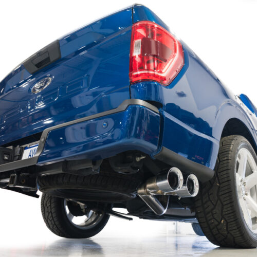 AWE Tuning Cat-Back Exhaust - 4.5in Dual Side Exit Chrome Tips for 21-25 Ford F150 (14th Gen Reg Cab) - Image 5