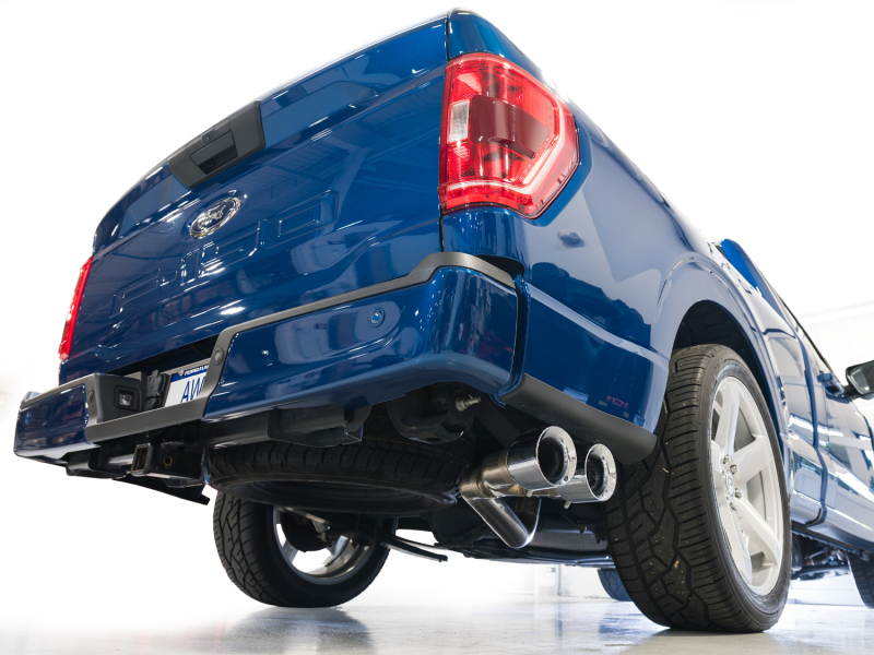 AWE Tuning Cat-Back Exhaust - 4.5in Dual Side Exit Chrome Tips for 21-25 Ford F150 (14th Gen Reg Cab) - Image 5