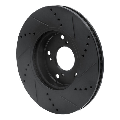 R1 Concepts for 2016-2025 Honda Accord Coupe Front Left Drilled & Slotted Black Brake Rotor - Image 4