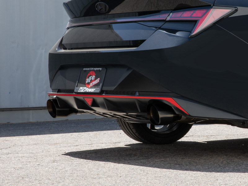 aFe Power Takeda Hyundai Elantra N 22-23 L4-2.0L (t) 3in SS Axle-Back Exhaust System w/ Black Tips - Image 4