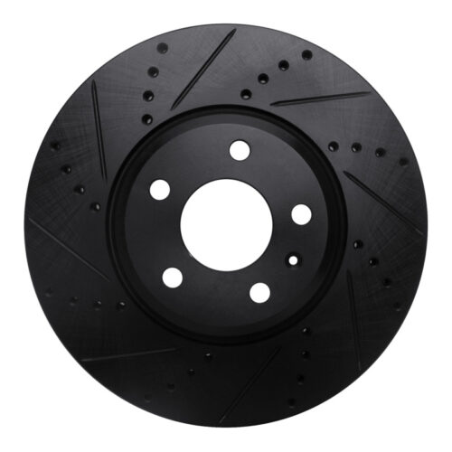 R1 Concepts for 08-25 Audi A4 (Mexico) Front Left Drilled & Slotted Black Brake Rotor
