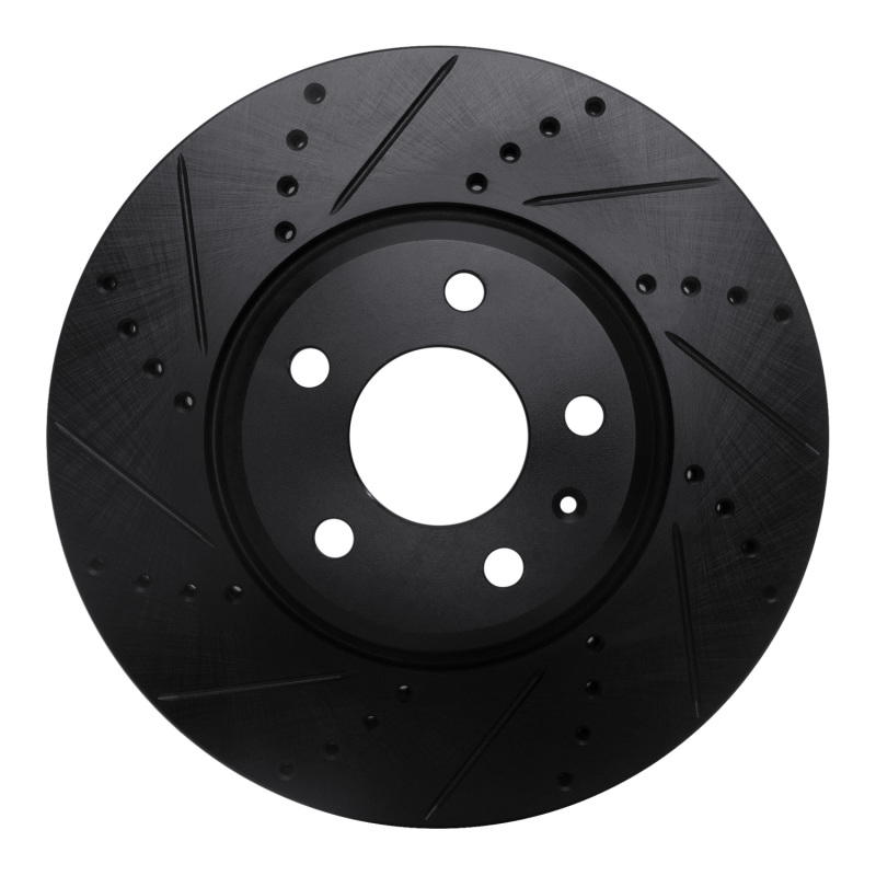 R1 Concepts for 08-25 Audi A4 (Mexico) Front Left Drilled & Slotted Black Brake Rotor