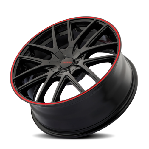 Alternative view of Touren 3260 TR60 16x7 / 5x100/114.3 BP / 42mm Offset / 72.62mm Hub Gloss Black w/ Red Ring Wheel