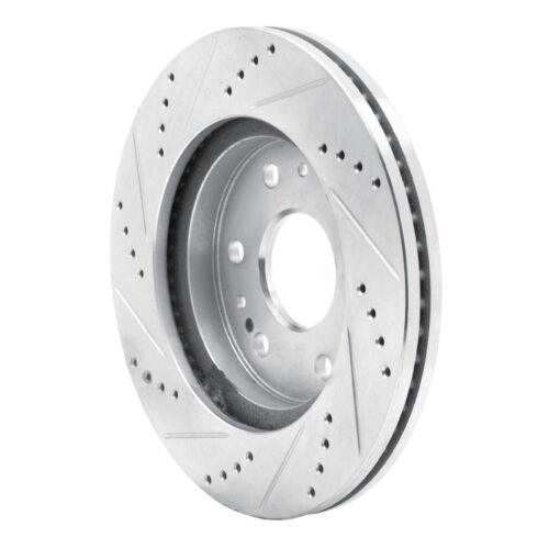 R1 Concepts for 05-19 Chevrolet Silverado 1500 Front Right Drilled & Slotted Silver Brake Rotor - Image 4