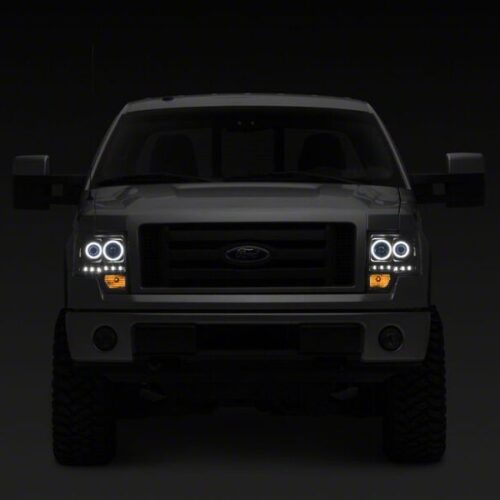 Raxiom for 2009-2014 Ford F-150 G2 Super White LED Halo Projector Headlights- Black Housing- Clear Lens - Image 6