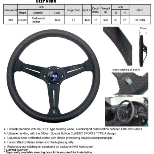 HKS STEERING WHEEL NARDI SPORTS 34DEEP - Image 2