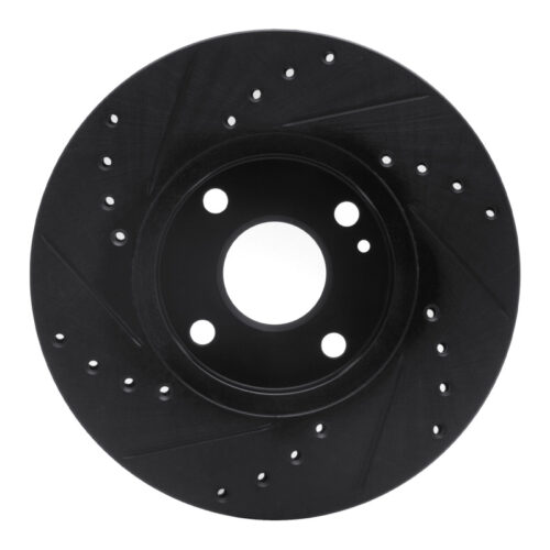 R1 Concepts for 94-02 Mazda Miata Front Right Drilled & Slotted Black Brake Rotor - Image 5