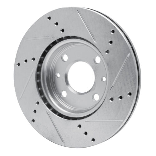 R1 Concepts for 09-19 Dodge Vision (Mexico) Front Left Drilled & Slotted Silver Brake Rotor - Image 4