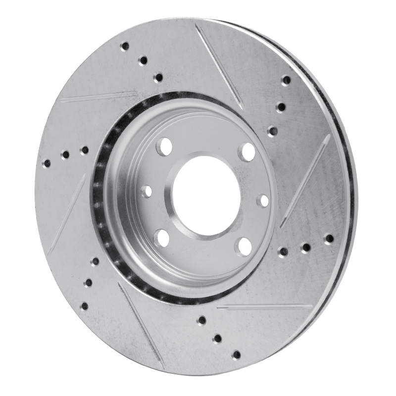 R1 Concepts for 09-19 Dodge Vision (Mexico) Front Left Drilled & Slotted Silver Brake Rotor - Image 4