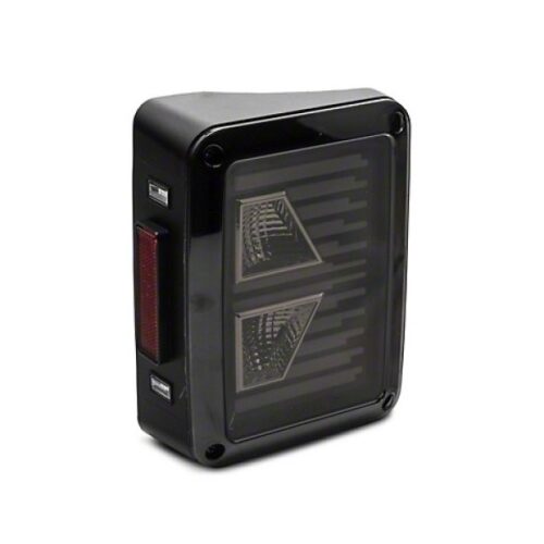 Alternative view of Raxiom for 2007-2018 Jeep Wrangler JK Axial Series Vision LED Tail Lights- Black Housing (Smoked Lens)